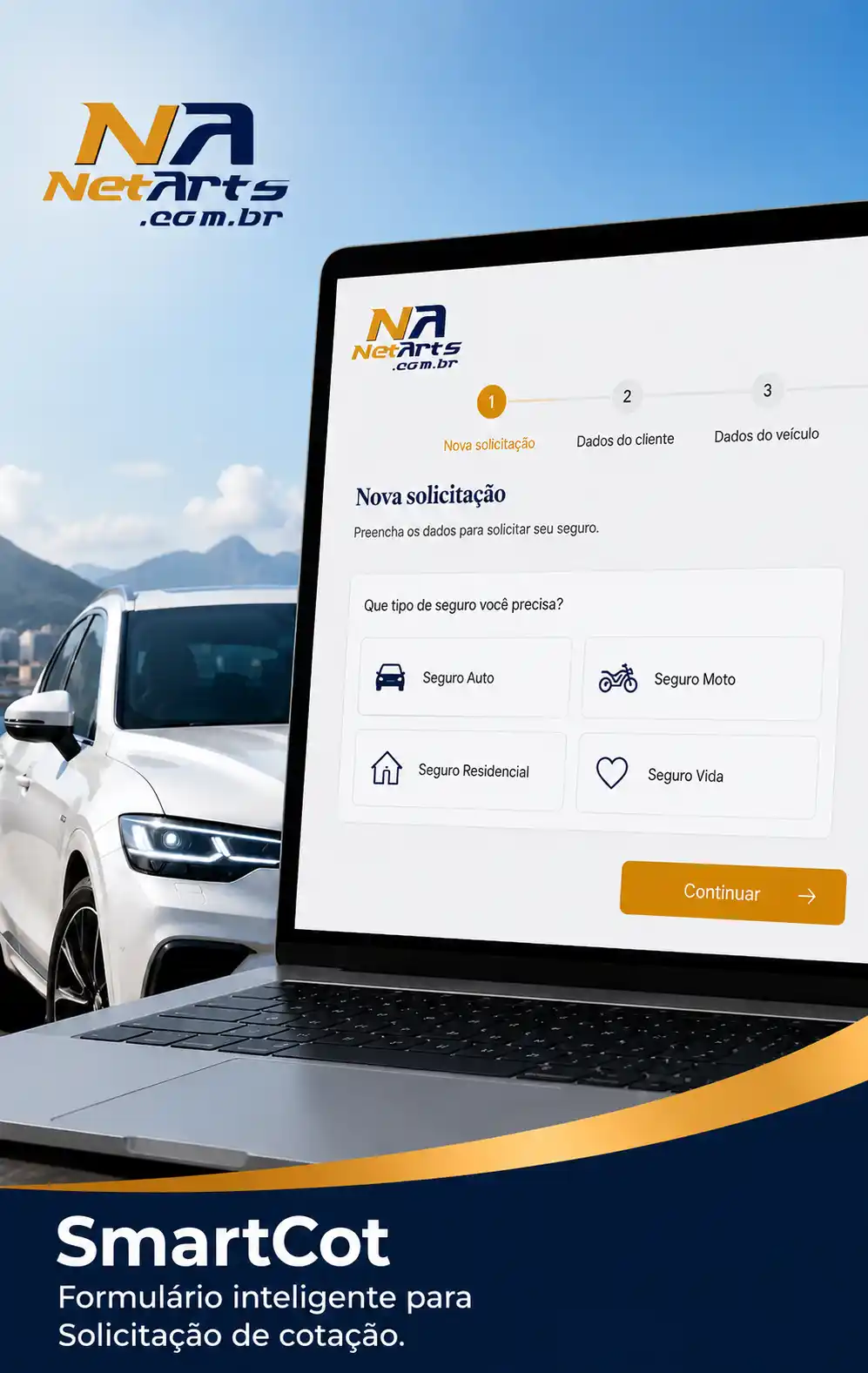 Apresentação do SmartCot, formulário inteligente para solicitação de seguros
